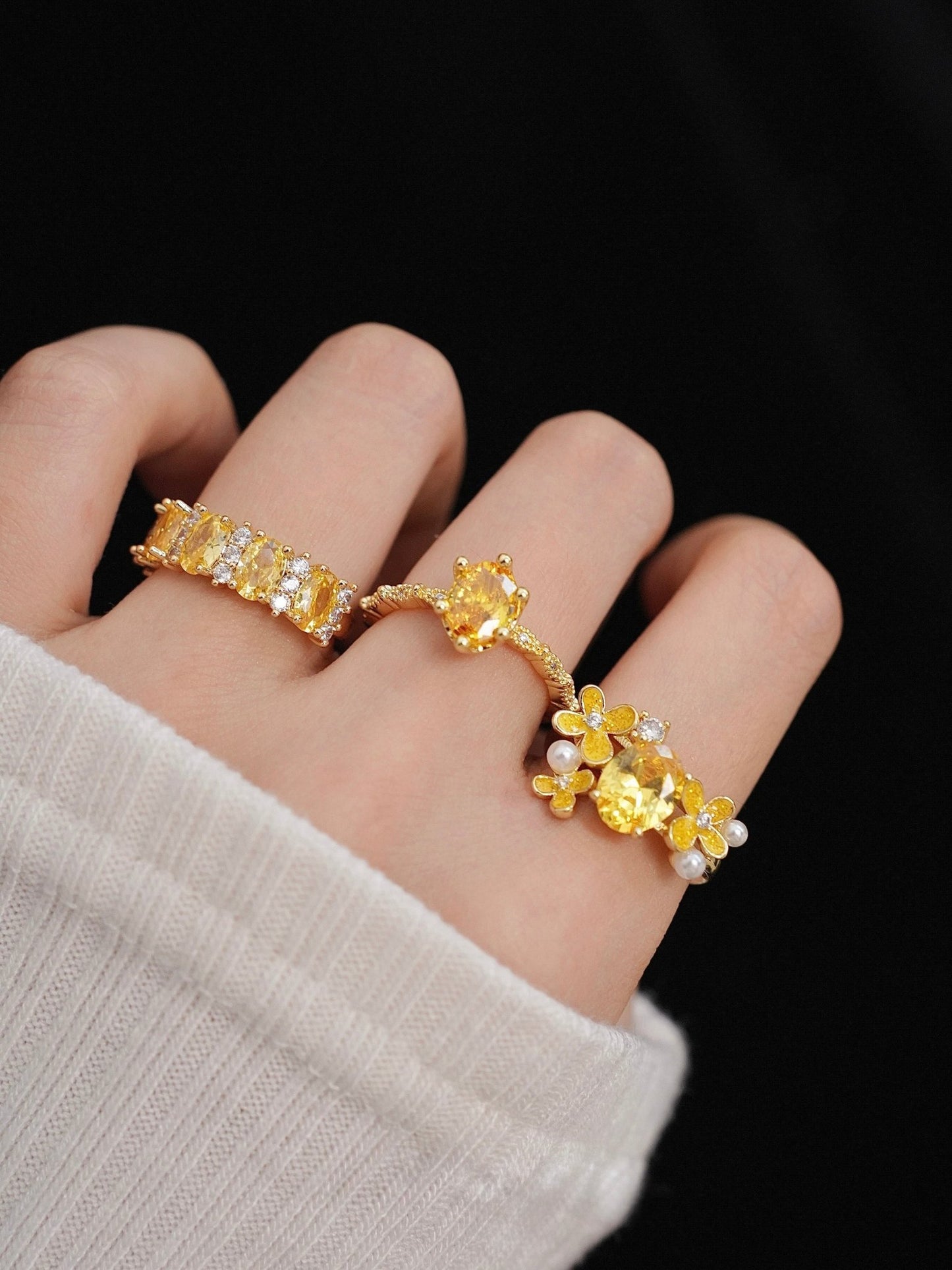 Imperial Citrine Band Ring - Gold - Plated - Abbott Atelier