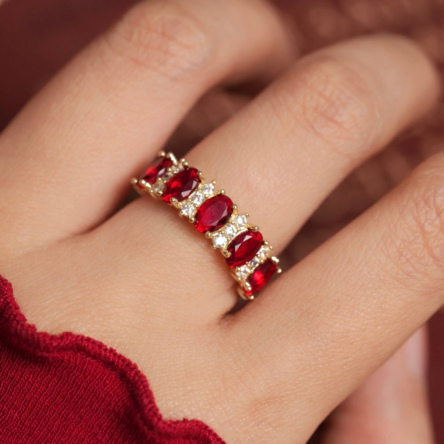 Imperial Ruby Band - Gold - Plated - Abbott Atelier