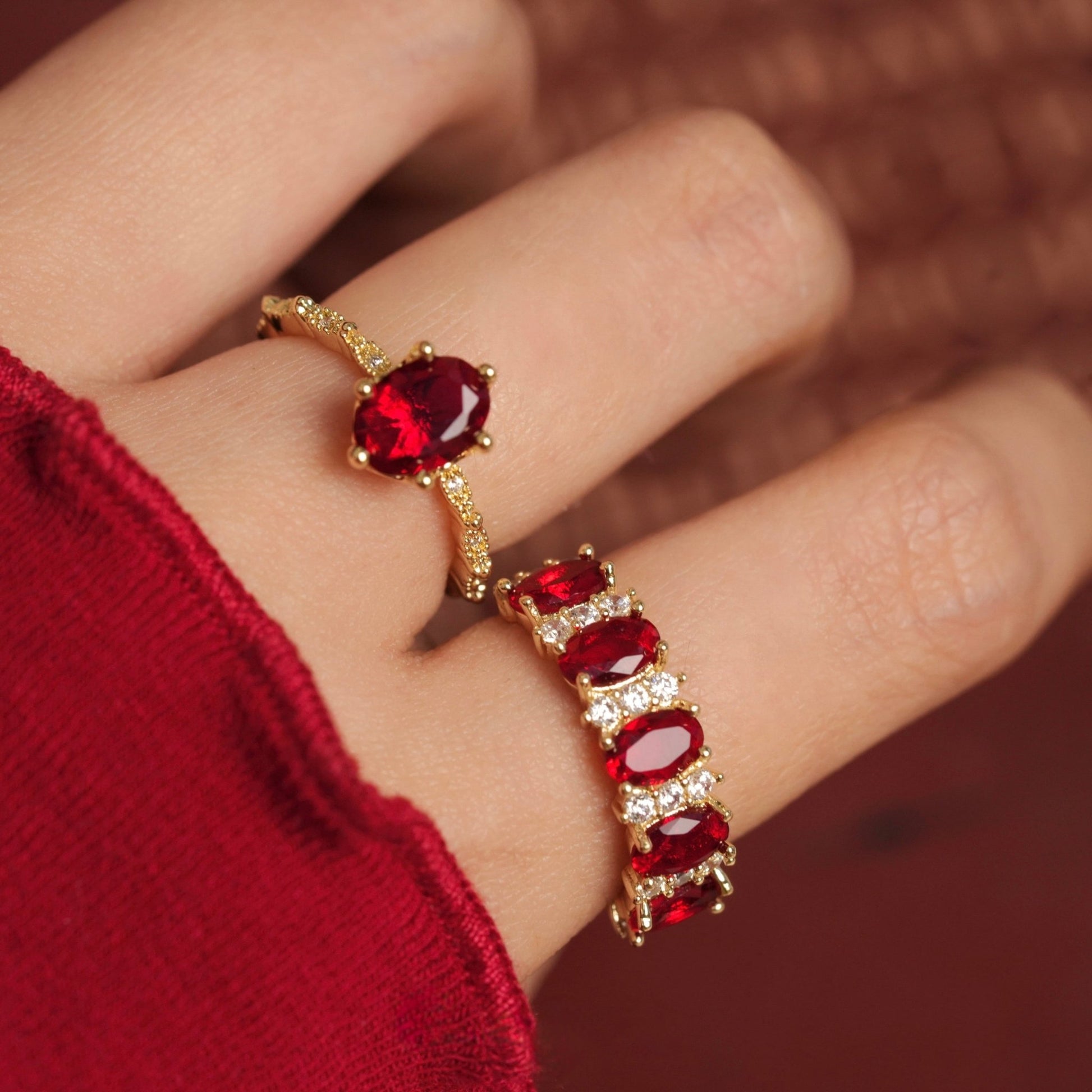 Imperial Ruby Band - Gold - Plated - Abbott Atelier