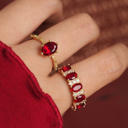 Imperial Ruby Band - Gold - Plated - Abbott Atelier