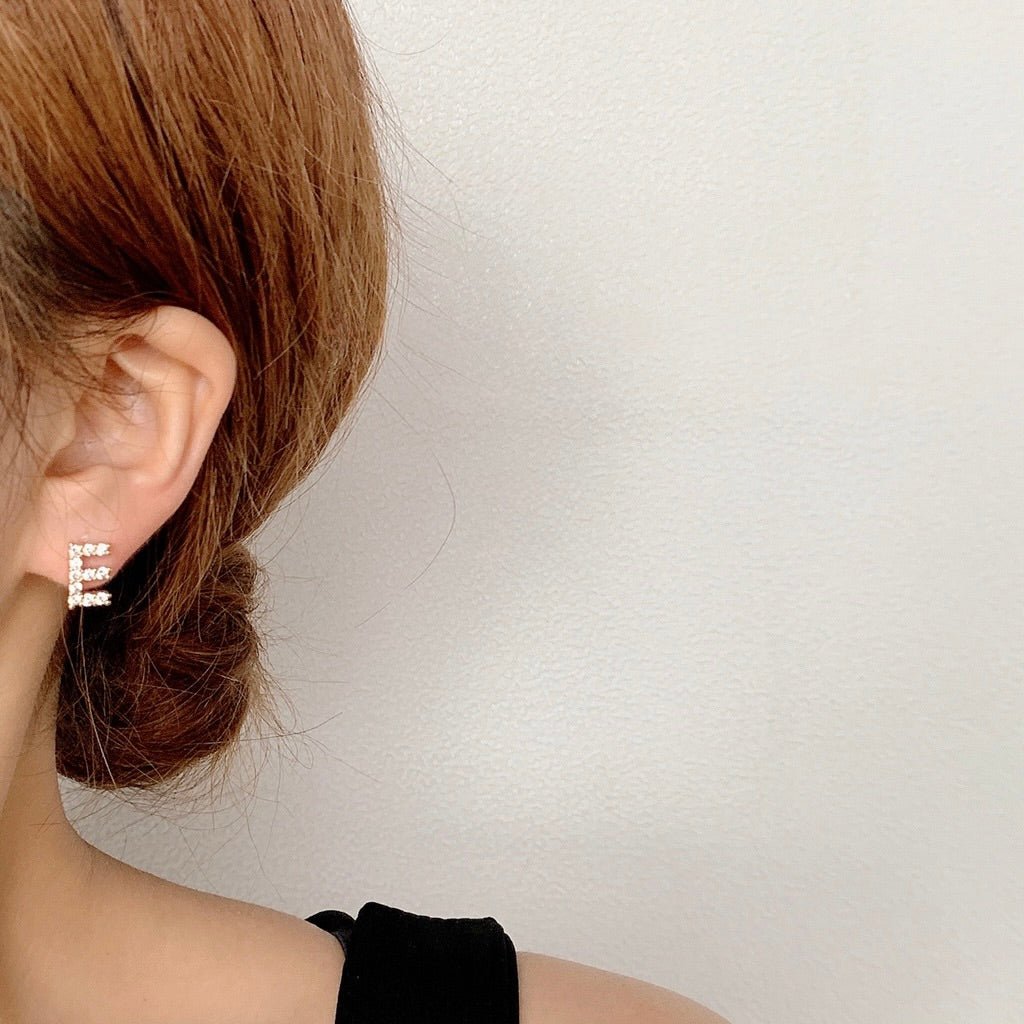 Initial Letter Single Stud Earring - Hypoallergenic - Abbott Atelier