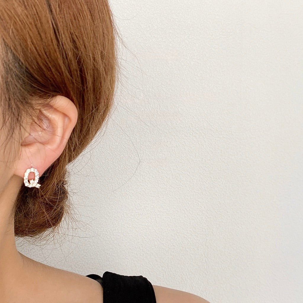 Initial Letter Single Stud Earring - Hypoallergenic - Abbott Atelier