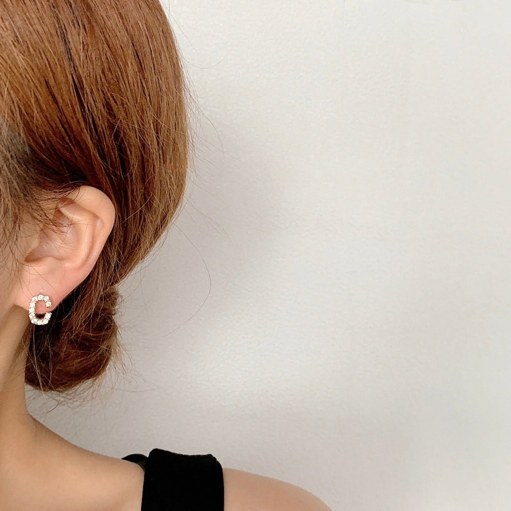 Initial Letter Single Stud Earring - Hypoallergenic - Abbott Atelier