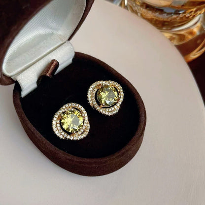 Ivana Peridot Stud Earrings - Hypoallergenic - Abbott Atelier