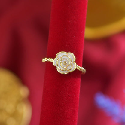 Ivory Camellia Ring - Gold - Plated - Abbott Atelier