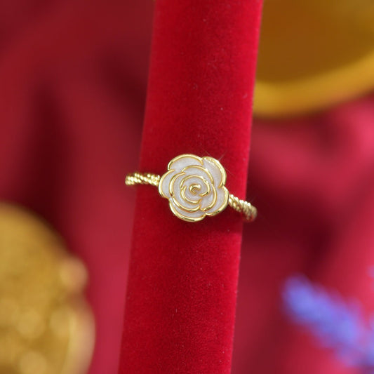 Ivory Camellia Ring - Gold - Plated - Abbott Atelier