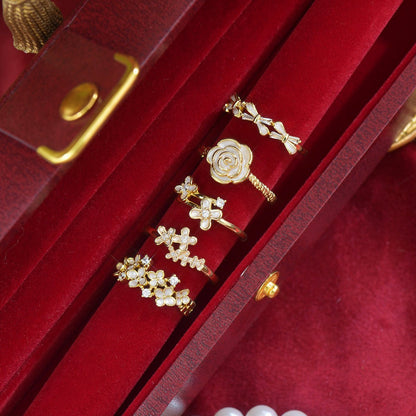 Ivory Camellia Ring - Gold - Plated - Abbott Atelier