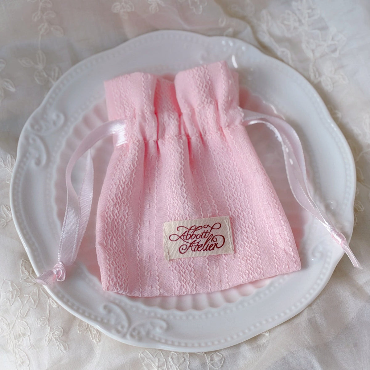 Jewelry Pouch (Pink Lace) - Abbott Atelier - Abbott Atelier