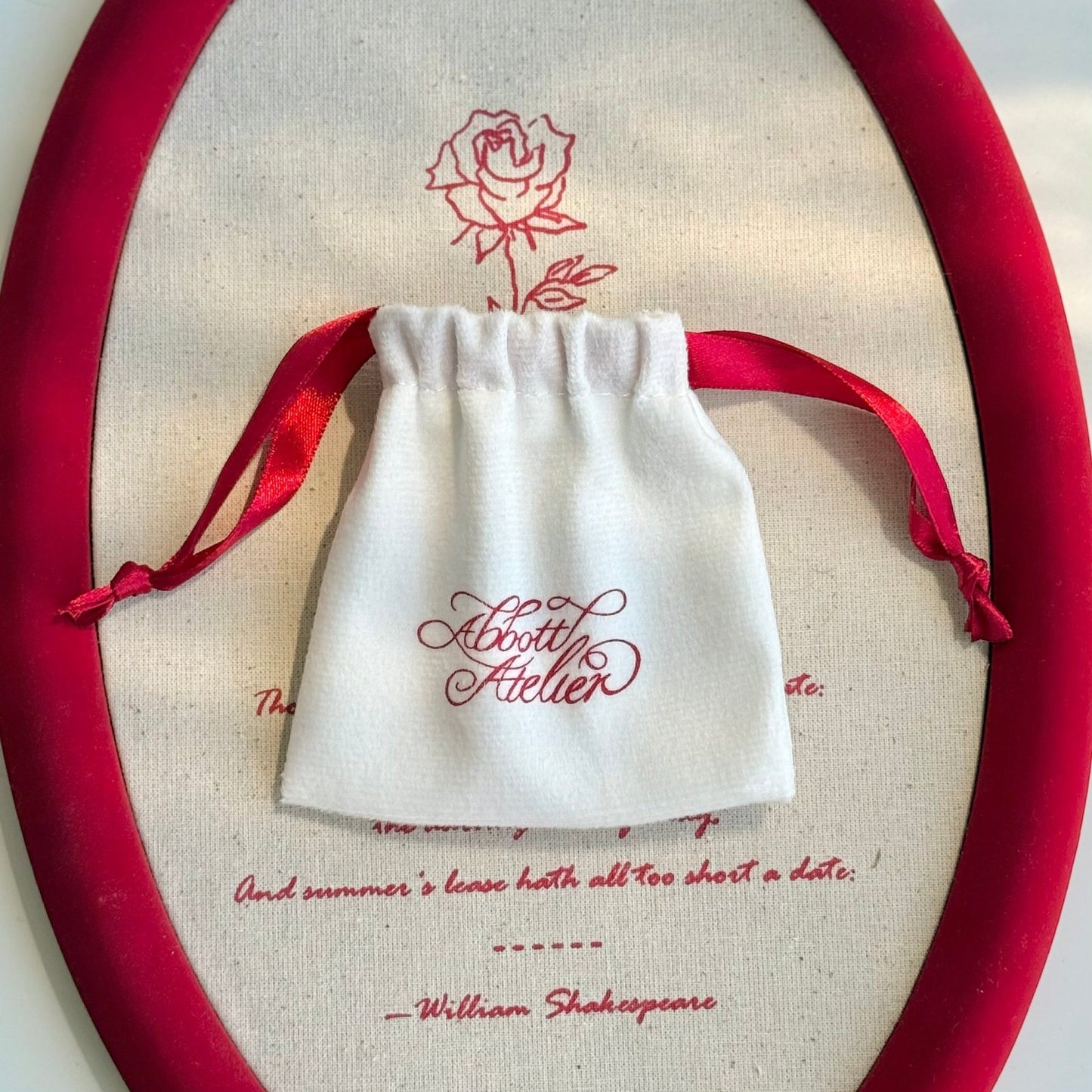 Jewelry Pouch (White Velour) - Abbott Atelier - Abbott Atelier