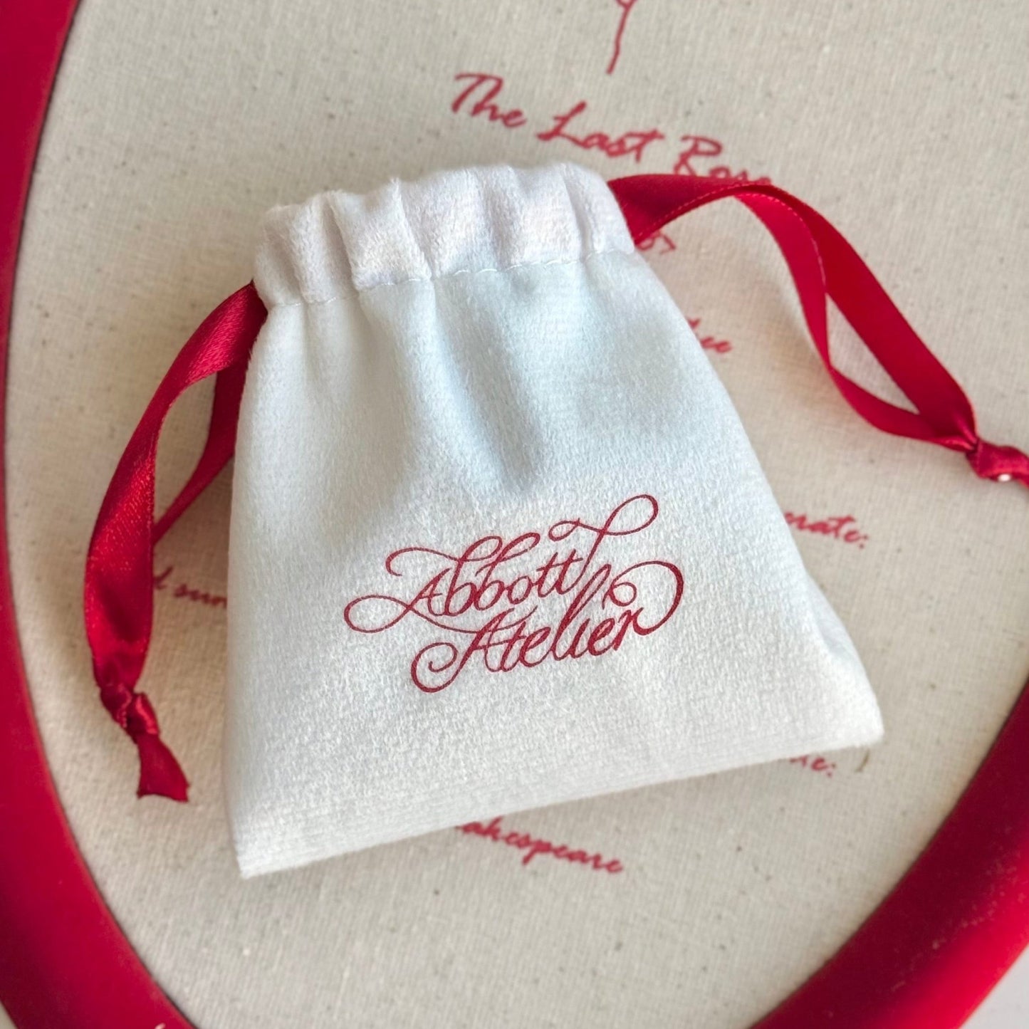 Jewelry Pouch (White Velour) - Abbott Atelier - Abbott Atelier