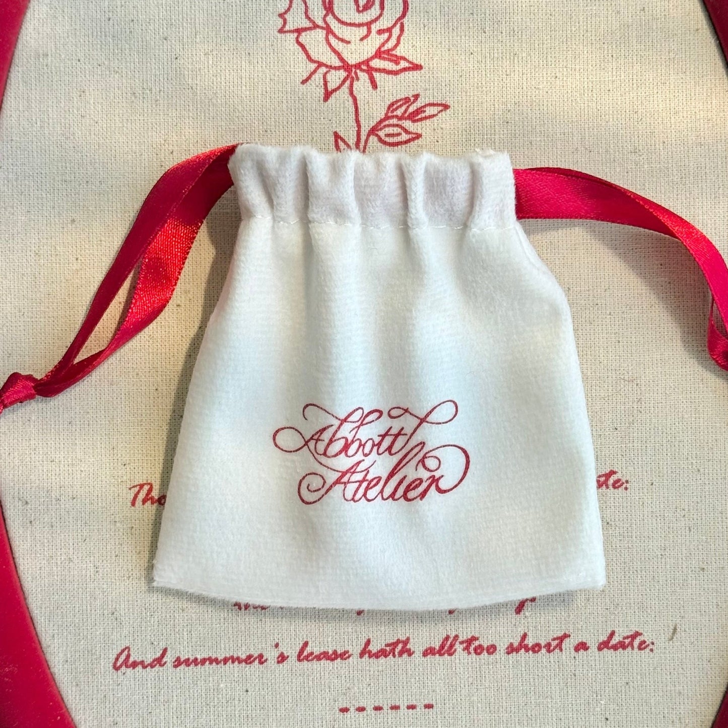 Jewelry Pouch (White Velour) - Abbott Atelier - Abbott Atelier