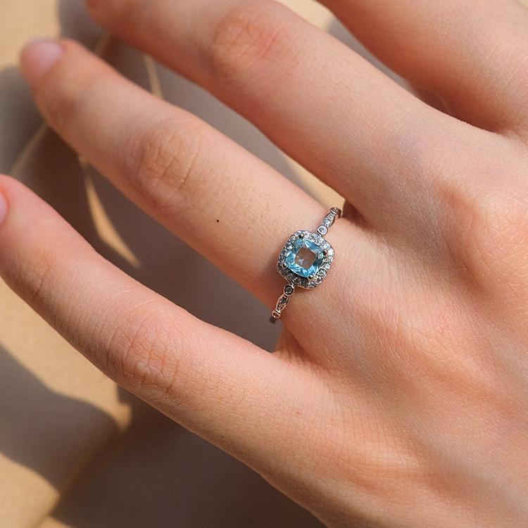 Kiana Aquamarine Ring - Gold - Plated - Abbott Atelier