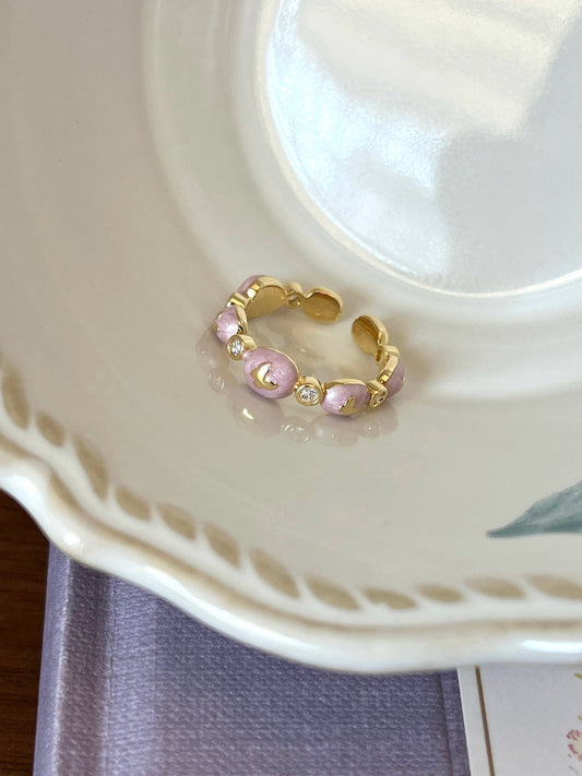 Lavender Butterfly Band Ring - Gold - Plated - Abbott Atelier