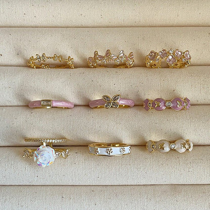 Lavender Butterfly Band Ring - Gold - Plated - Abbott Atelier