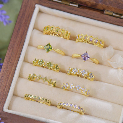 Lilac Bezel Band Ring - Gold - Plated - Abbott Atelier