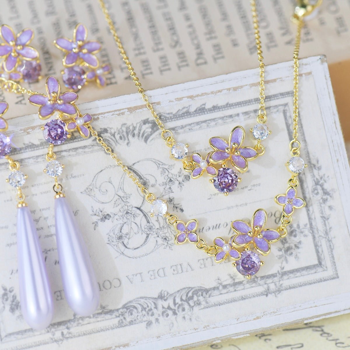 Lilac Blossom Necklace - Gold Plated - Abbott Atelier