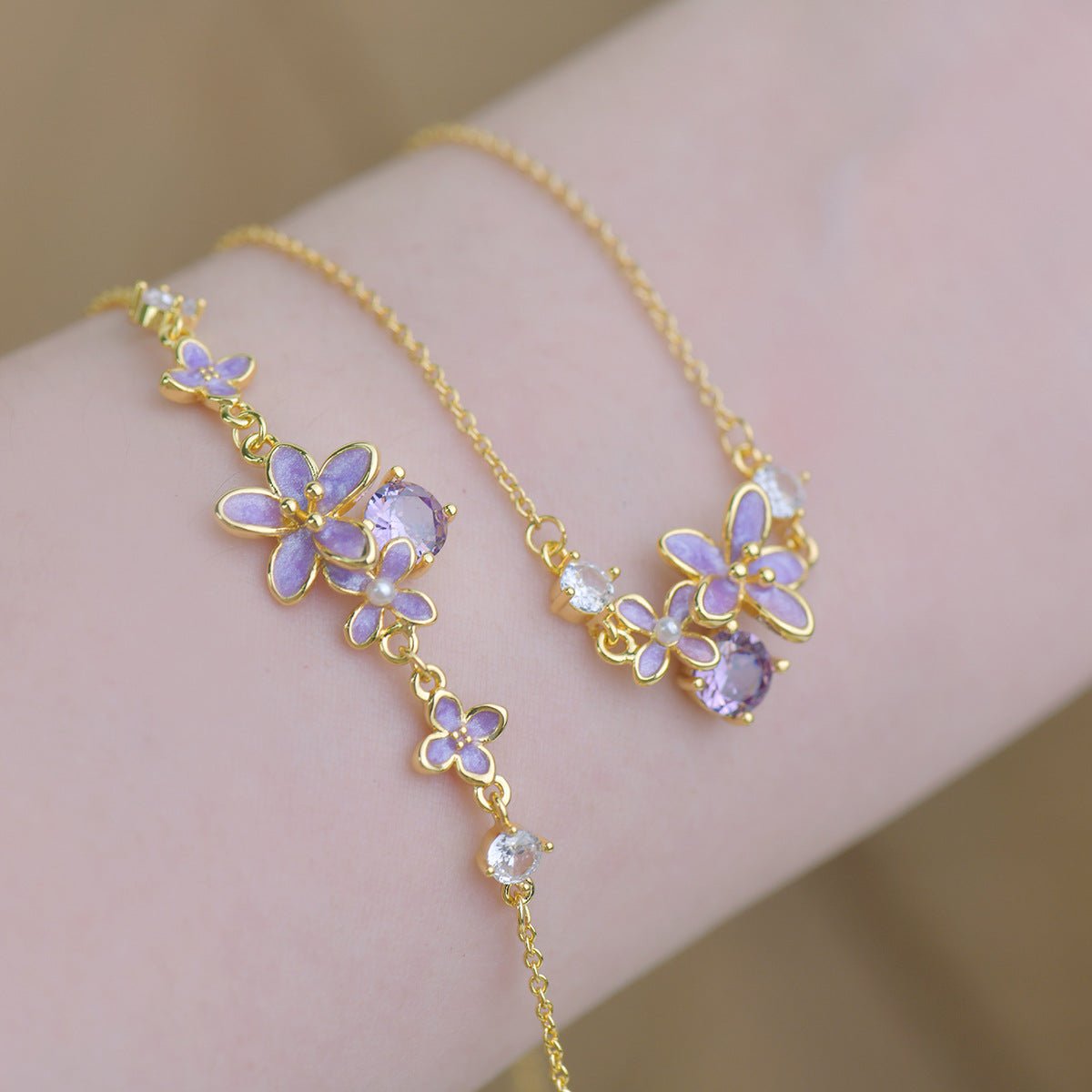 Lilac Blossom Necklace - Gold Plated - Abbott Atelier