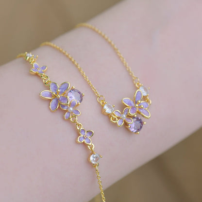 Lilac Blossom Necklace - Gold Plated - Abbott Atelier