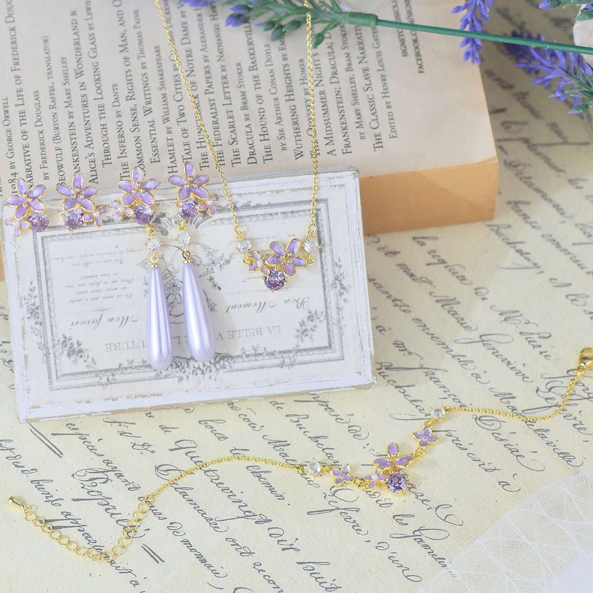 Lilac Blossom Necklace - Gold Plated - Abbott Atelier