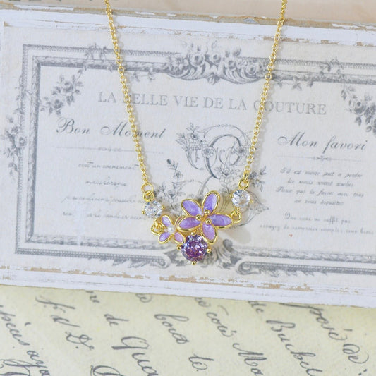 Lilac Blossom Necklace - Gold Plated - Abbott Atelier