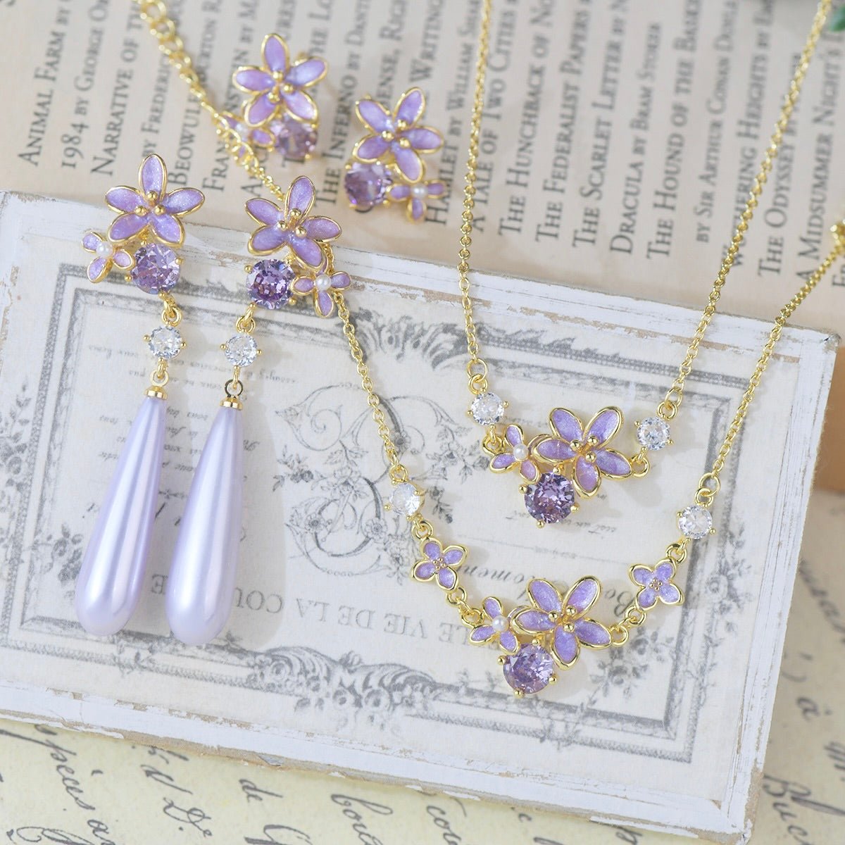 Lilac Blossom Stud Earrings - Gold Plated - Abbott Atelier