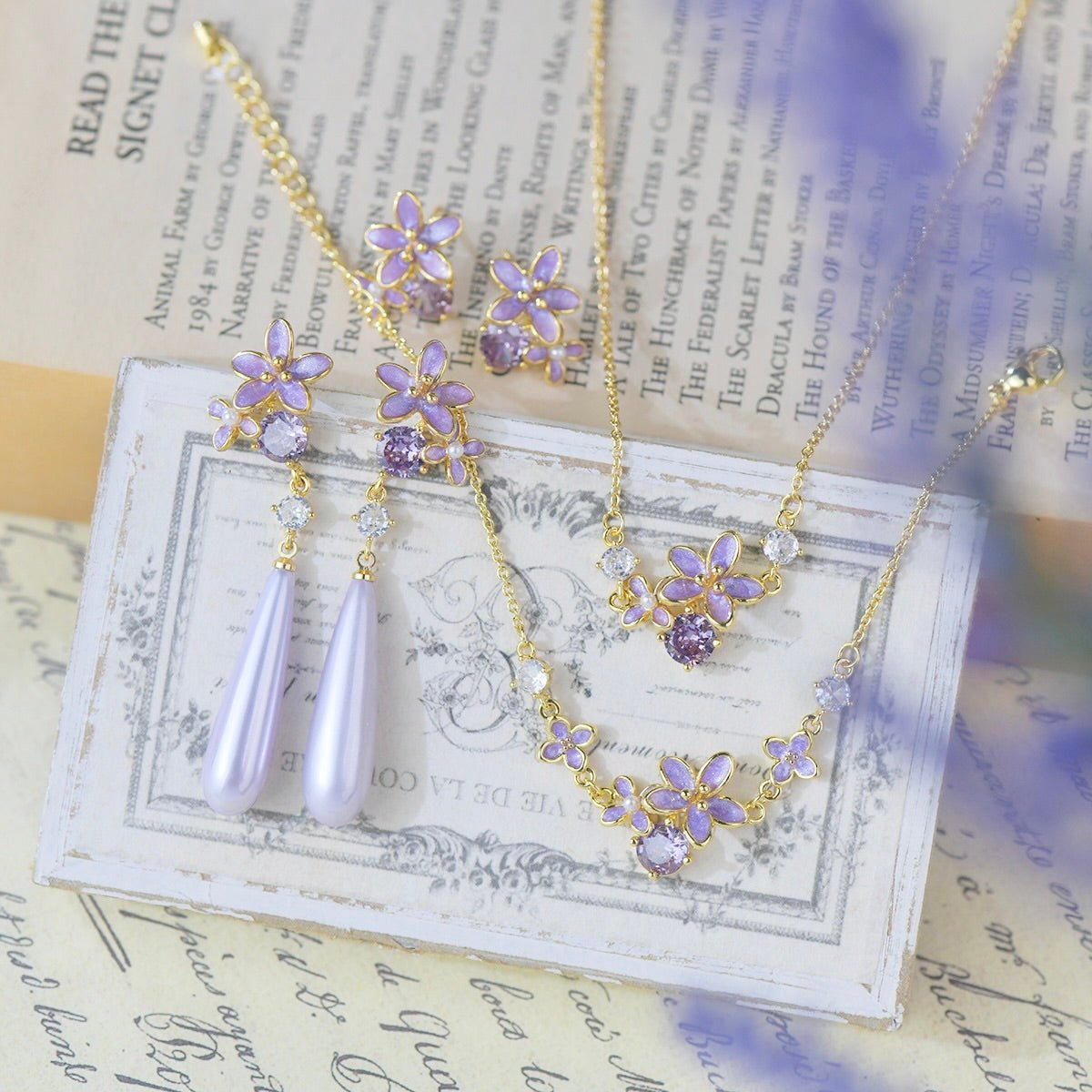 Lilac Blossom Stud Earrings - Gold Plated - Abbott Atelier