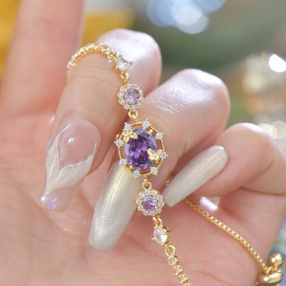 Lilac Butterfly Bracelet - Gold Plated - Abbott Atelier