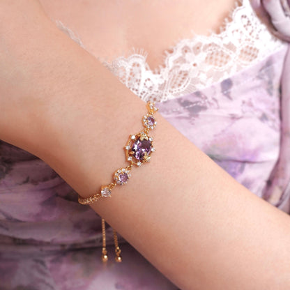 Lilac Butterfly Bracelet - Gold Plated - Abbott Atelier