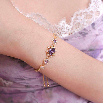 Lilac Butterfly Bracelet - Gold Plated - Abbott Atelier