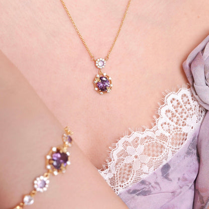 Lilac Butterfly Necklace - Gold Plated - Abbott Atelier