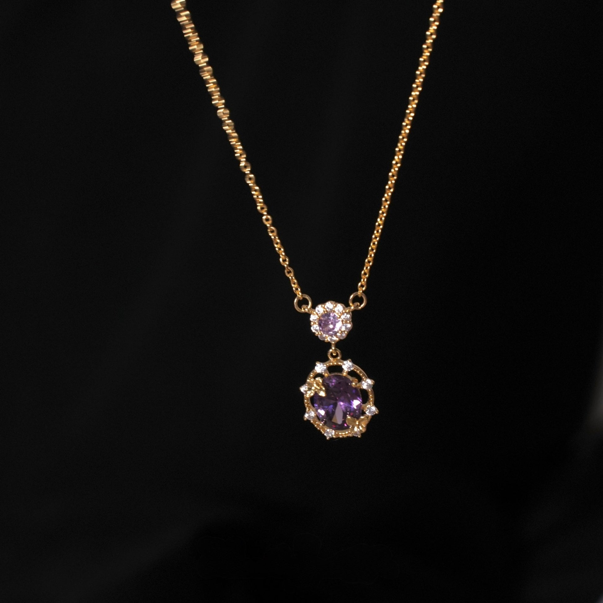 Lilac Butterfly Necklace - Gold Plated - Abbott Atelier
