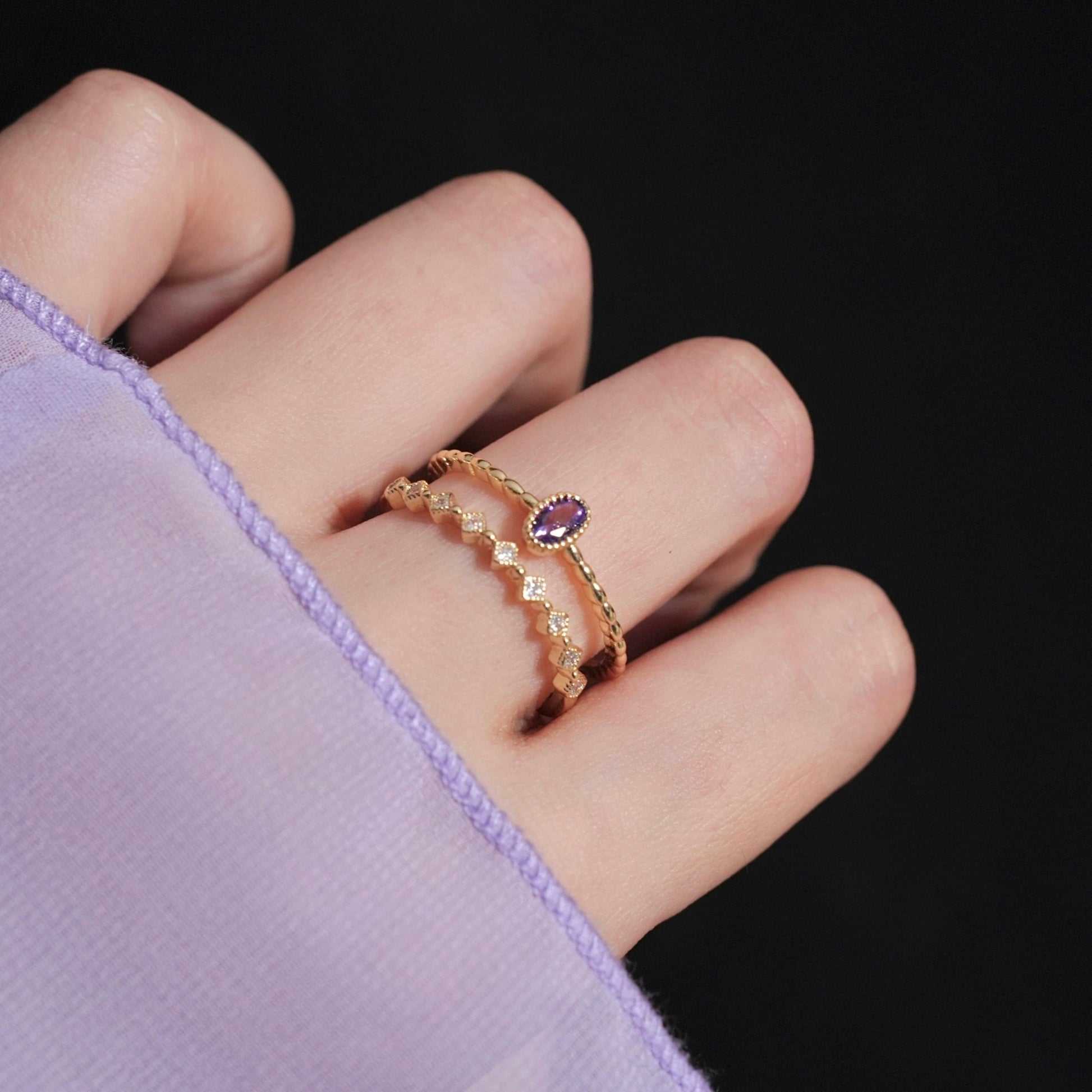 Lilac Lullaby Ring - Gold - Plated - Abbott Atelier