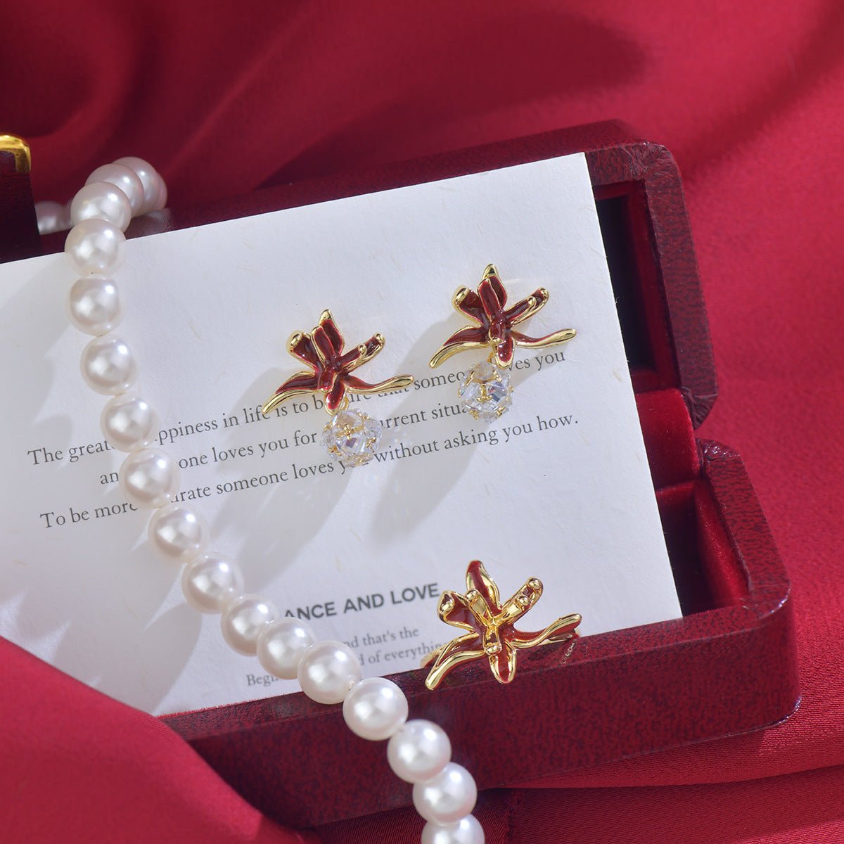 Lily of Burgundy Earrings - Gold Plated - Abbott Atelier