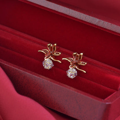 Lily of Burgundy Earrings - Gold Plated - Abbott Atelier