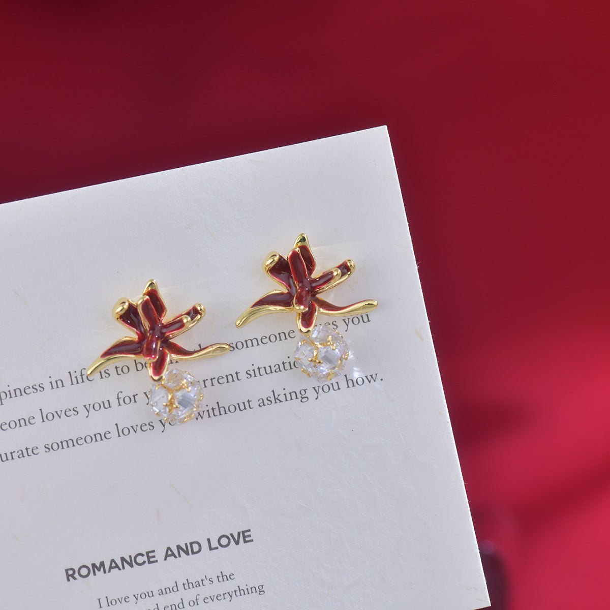 Lily of Burgundy Earrings - Gold Plated - Abbott Atelier