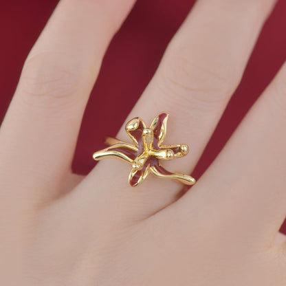 Lily of Burgundy Ring - Gold - Plated - Abbott Atelier
