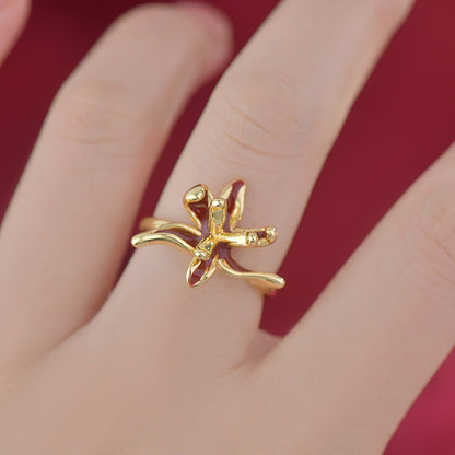Lily of Burgundy Ring - Gold - Plated - Abbott Atelier