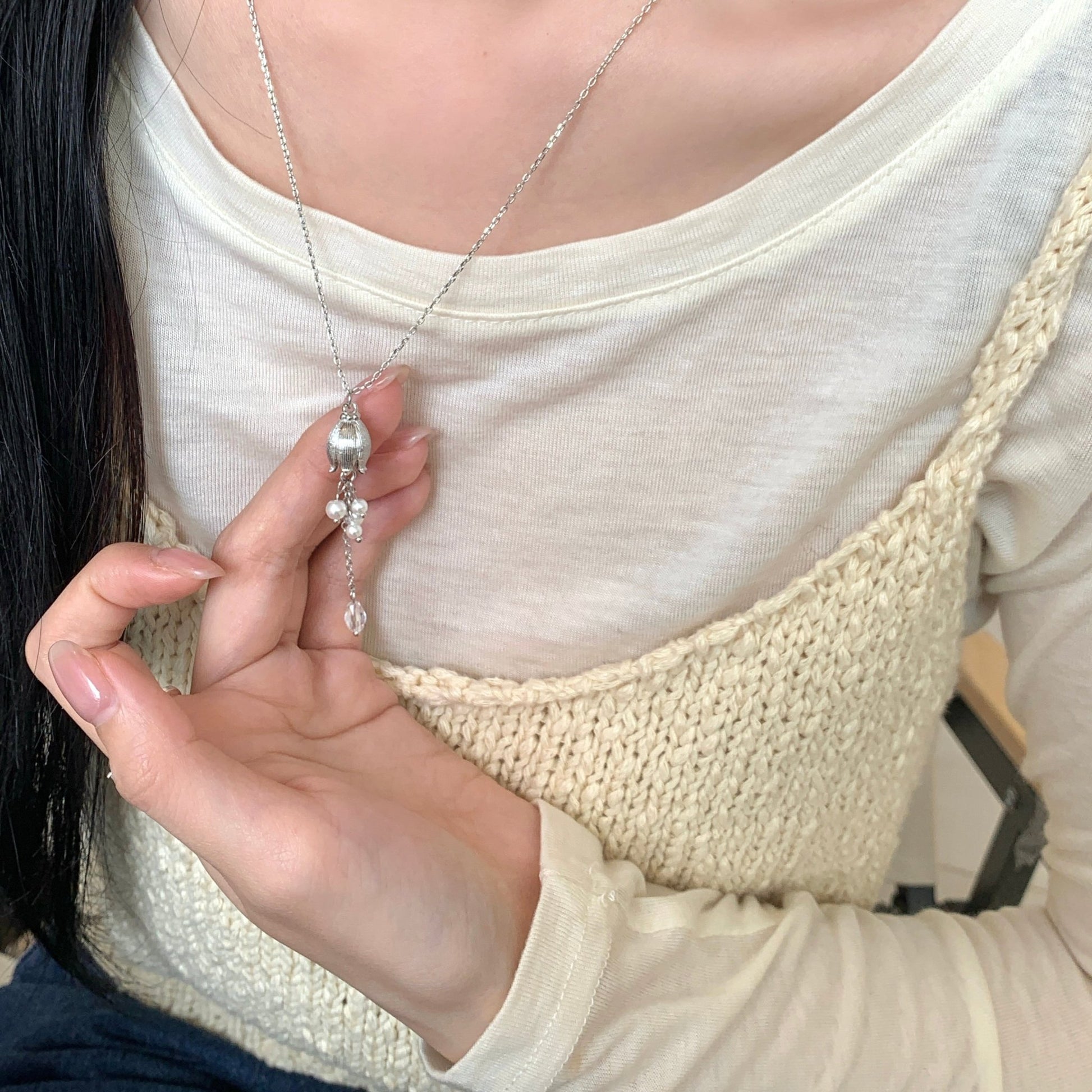 Lily of the Valley Necklace in Silver - Gold Plated - Abbott Atelier