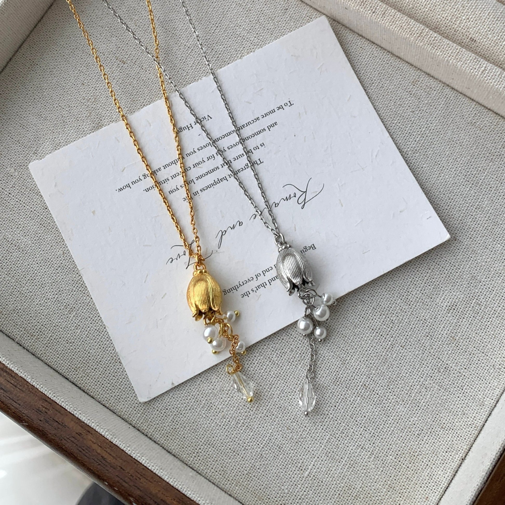 Lily of the Valley Necklace in Silver - Gold Plated - Abbott Atelier