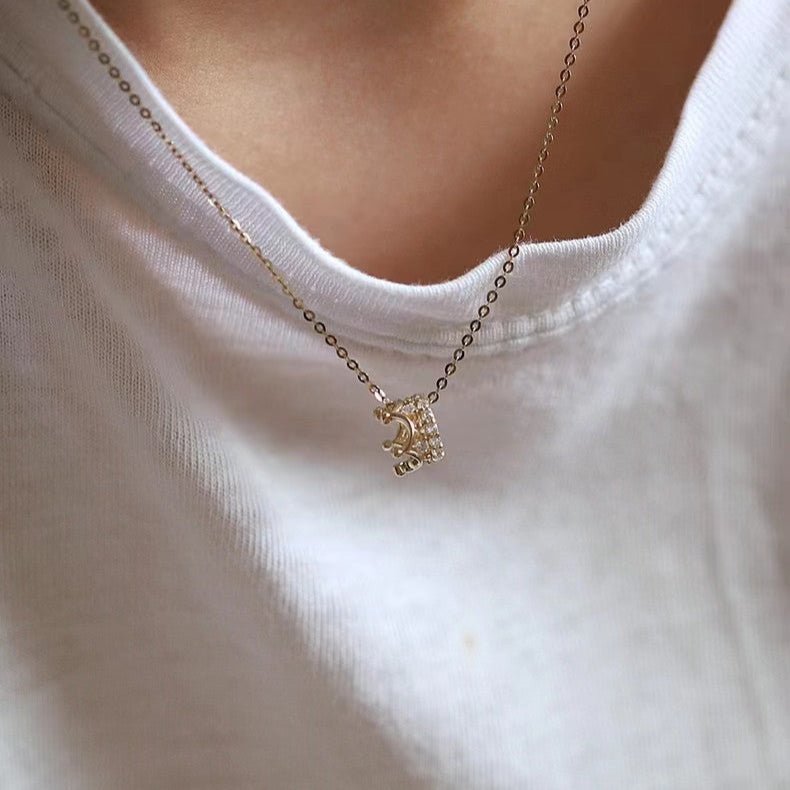 Little Prince Crown Necklace (Solid Silver)