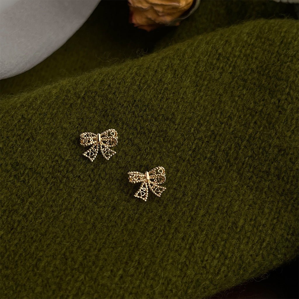 Lovelace Bow Earrings in Gold - Hypoallergenic - Abbott Atelier