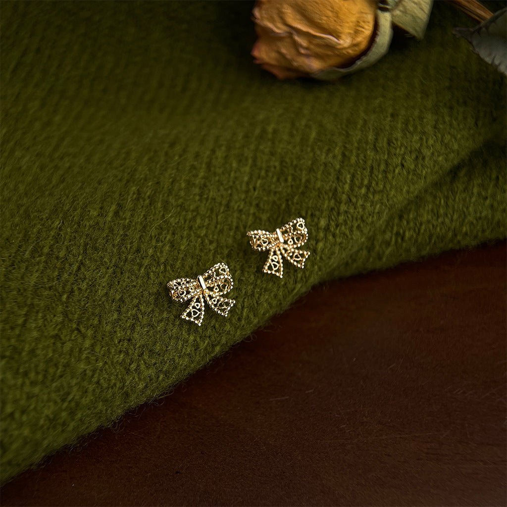 Lovelace Bow Earrings in Gold - Hypoallergenic - Abbott Atelier