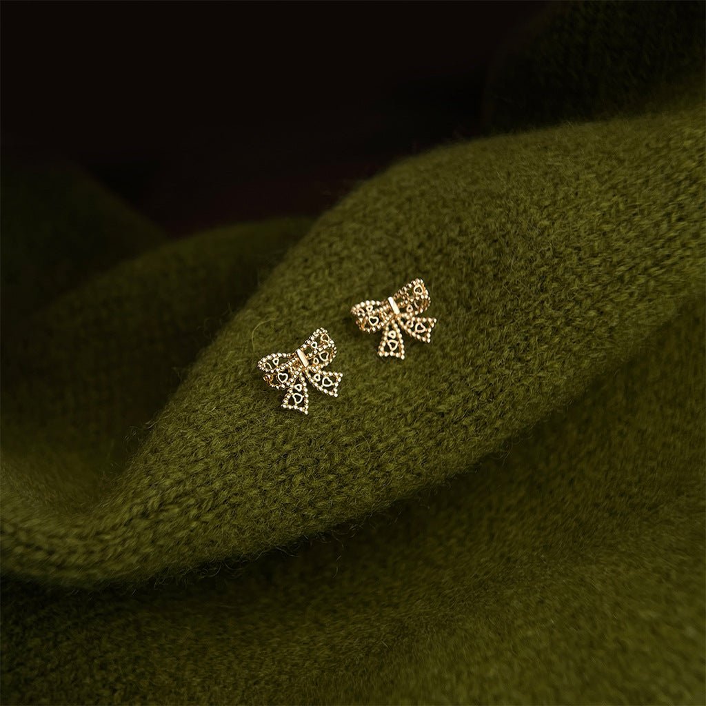 Lovelace Bow Earrings in Gold - Hypoallergenic - Abbott Atelier