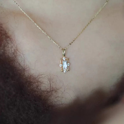 Lucian Baguette Necklace - Gold Plated Sterling Silver - Abbott Atelier