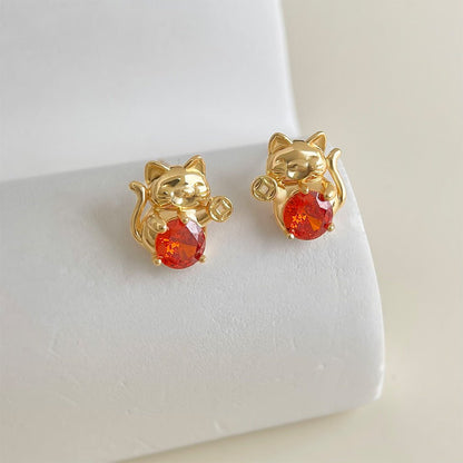 Lucky Cat Earrings - Hypoallergenic - Abbott Atelier