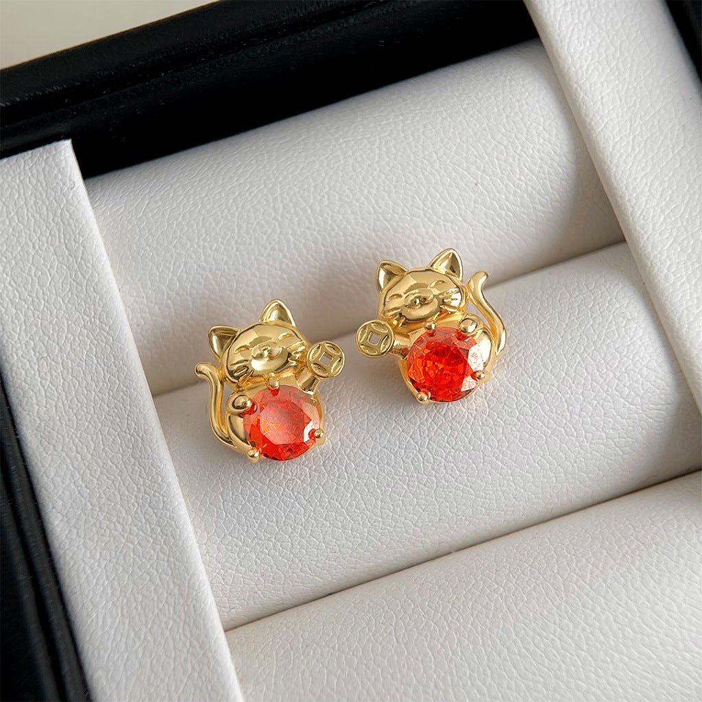 Lucky Cat Earrings - Hypoallergenic - Abbott Atelier