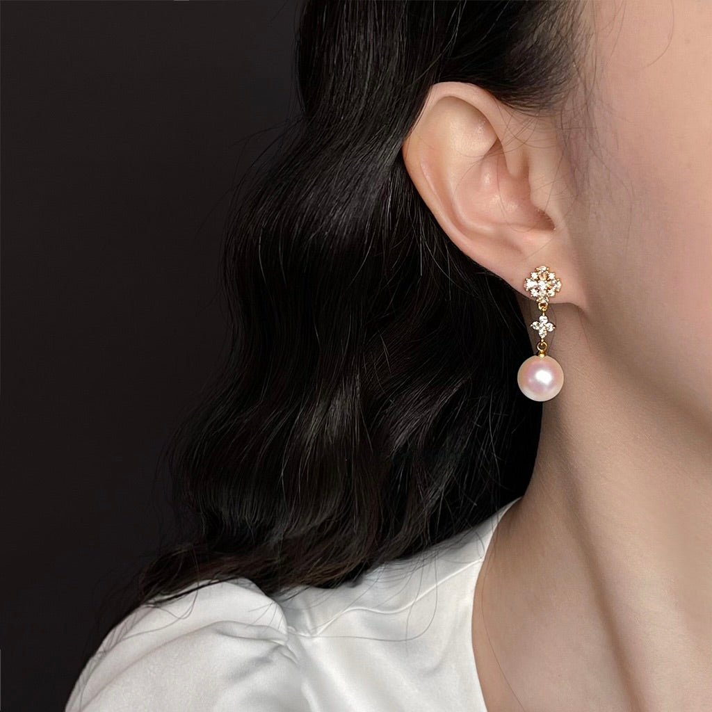 Luna Belle Pearl Earrings - Hypoallergenic - Abbott Atelier