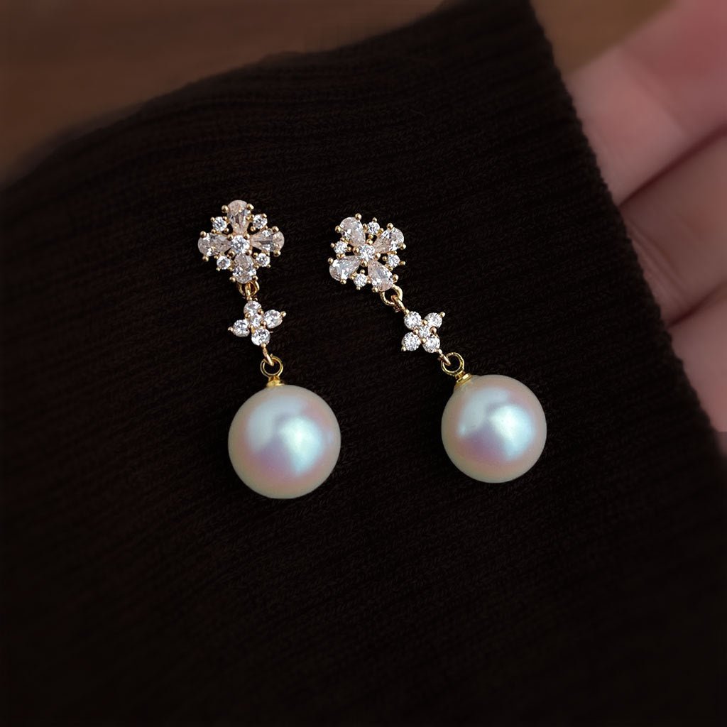 Luna Belle Pearl Earrings - Hypoallergenic - Abbott Atelier