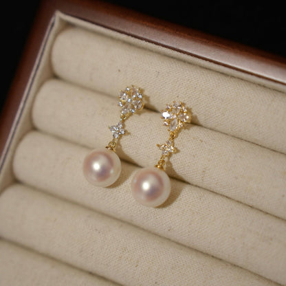 Luna Belle Pearl Earrings - Hypoallergenic - Abbott Atelier