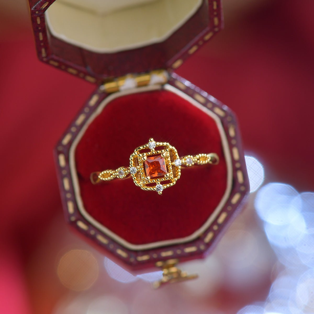 Lustre Ruby Ring - Gold - Plated - Abbott Atelier